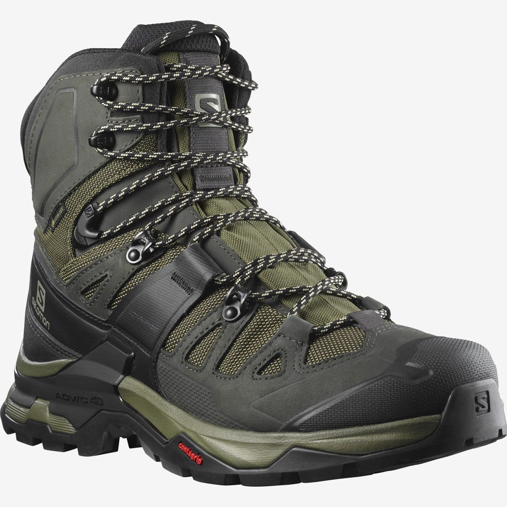 Men's Salomon QUEST 4 GORE-TEX Hiking Boots Olive | SA27148-370