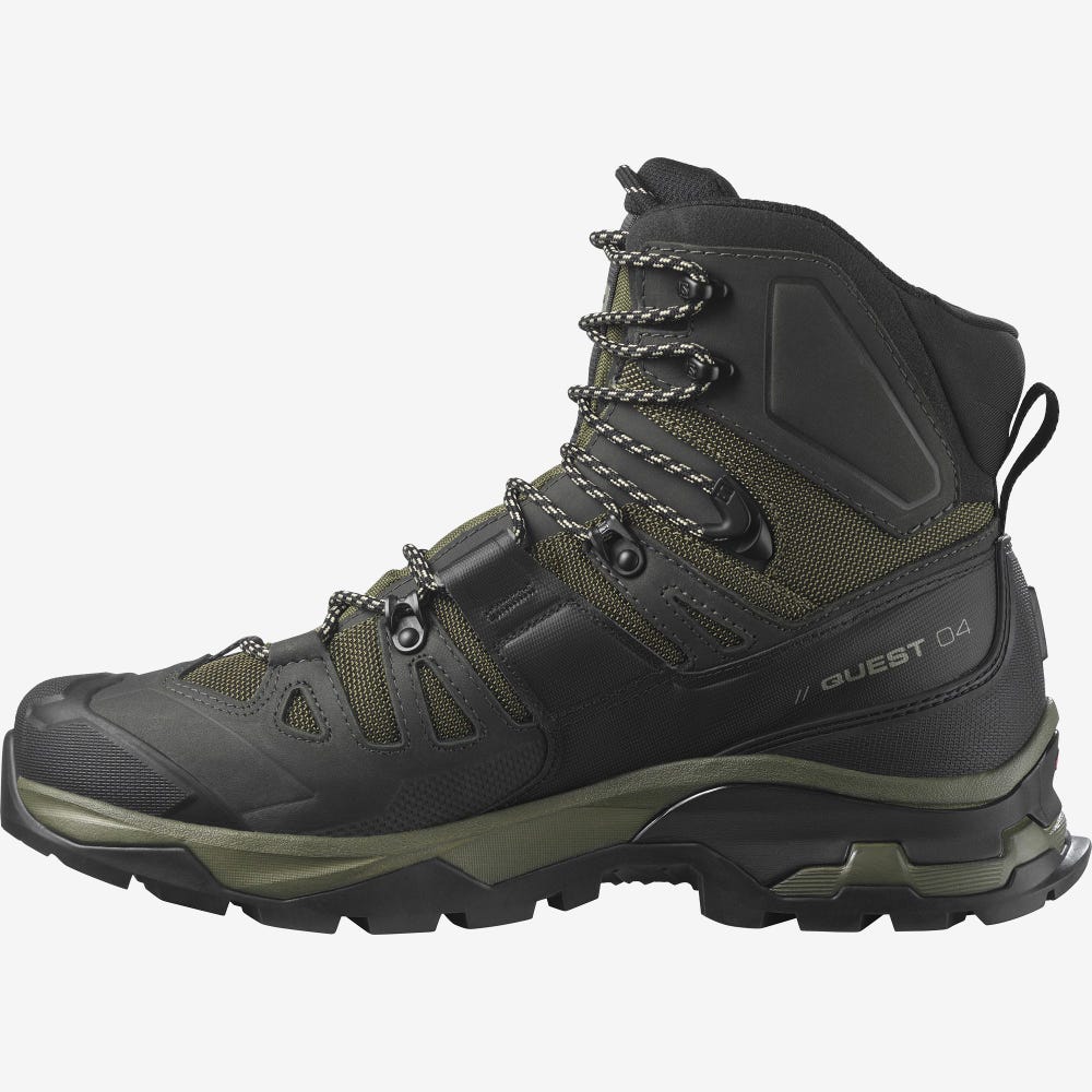 Men's Salomon QUEST 4 GORE-TEX Hiking Boots Olive | SA27148-370