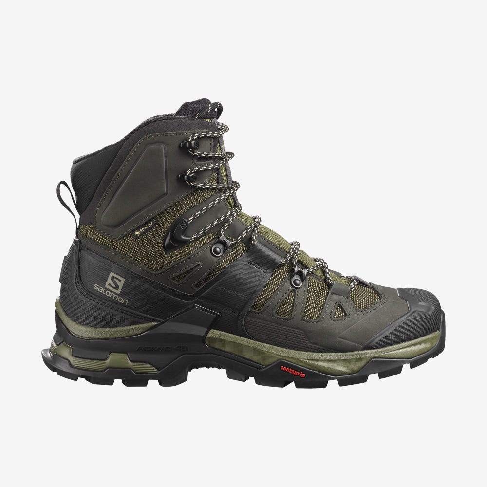 Men\'s Salomon QUEST 4 GORE-TEX Hiking Boots Olive | SA27148-370