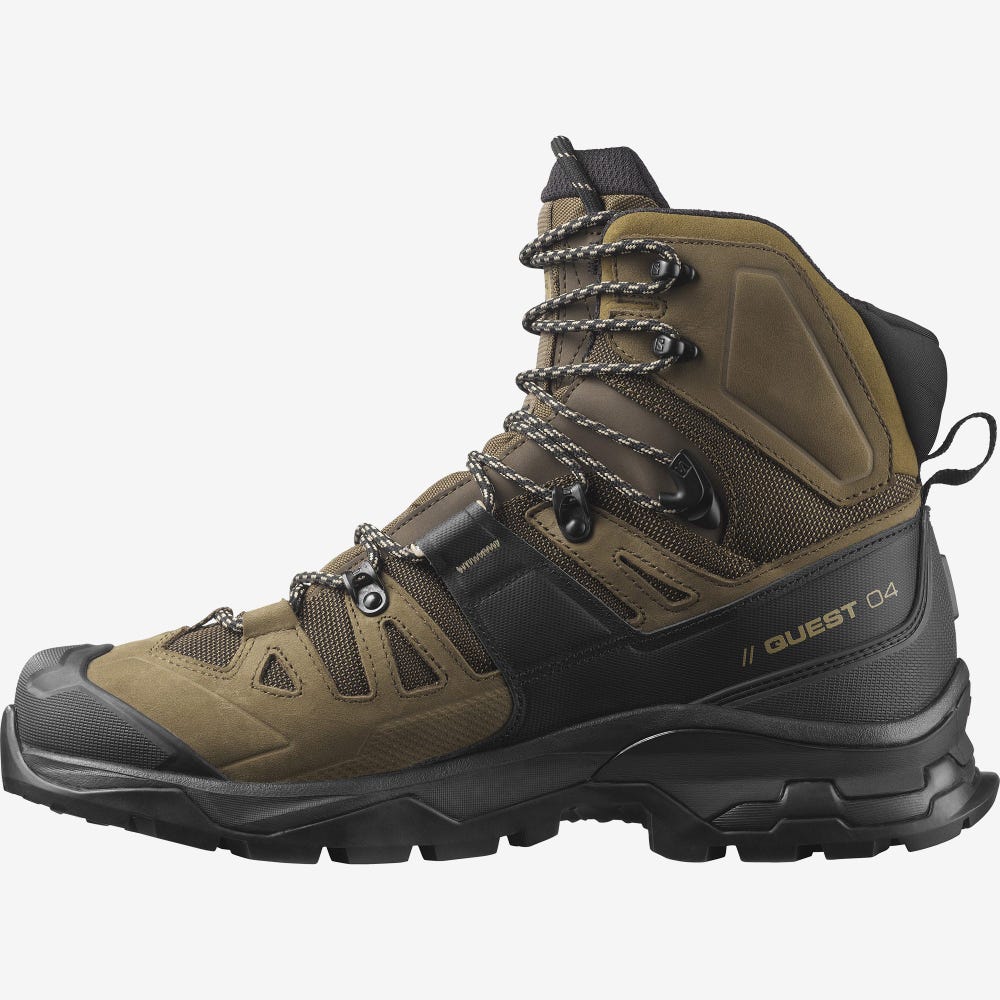 Men's Salomon QUEST 4 GORE-TEX Hiking Boots Black | SA27568-853