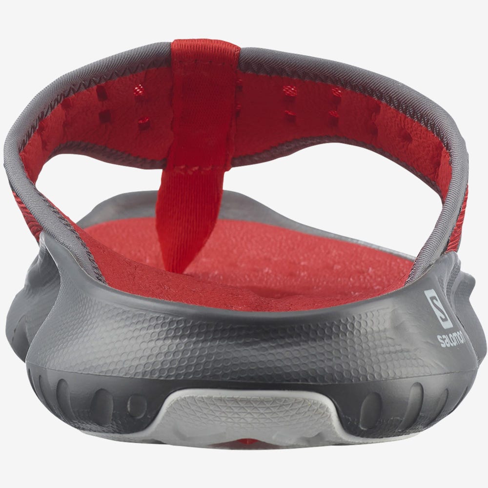 Men's Salomon REELAX BREAK 5.0 Flip Flops Grey/Red/White | SA07942-578