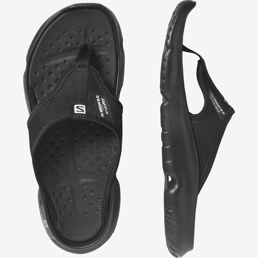 Men's Salomon REELAX BREAK 5.0 Flip Flops Black | SA40237-053