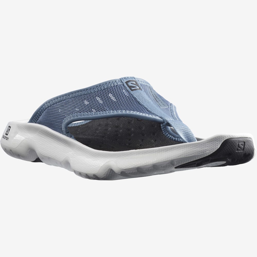 Men's Salomon REELAX BREAK 5.0 Flip Flops Blue/White/Black | SA84976-608