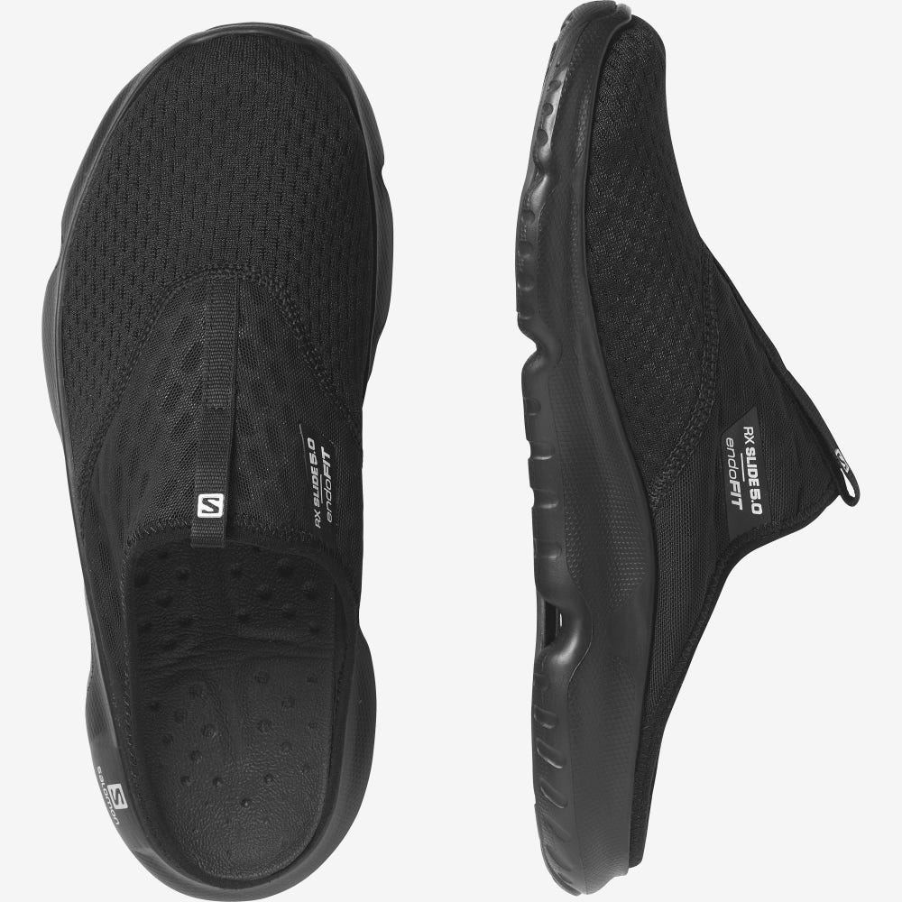 Men's Salomon REELAX SLIDE 5.0 Sandals Black | SA84703-280