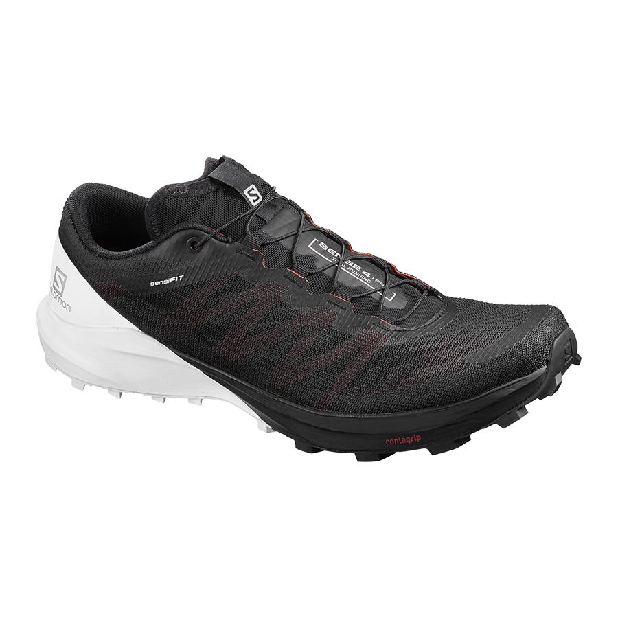 Men\'s Salomon SENSE PRO 4 Trail Running Shoes Black/White/Pink | SA56312-609