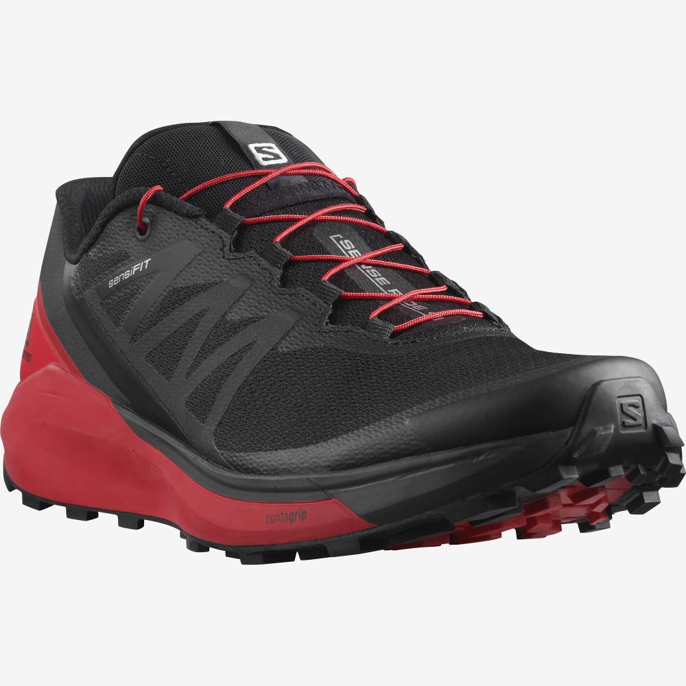 Men's Salomon SENSE RIDE 4 Trail Running Shoes Black | SA19347-279