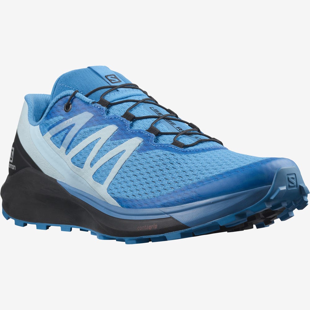 Men's Salomon SENSE RIDE 4 Trail Running Shoes Blue/Black/Blue | SA74231-549