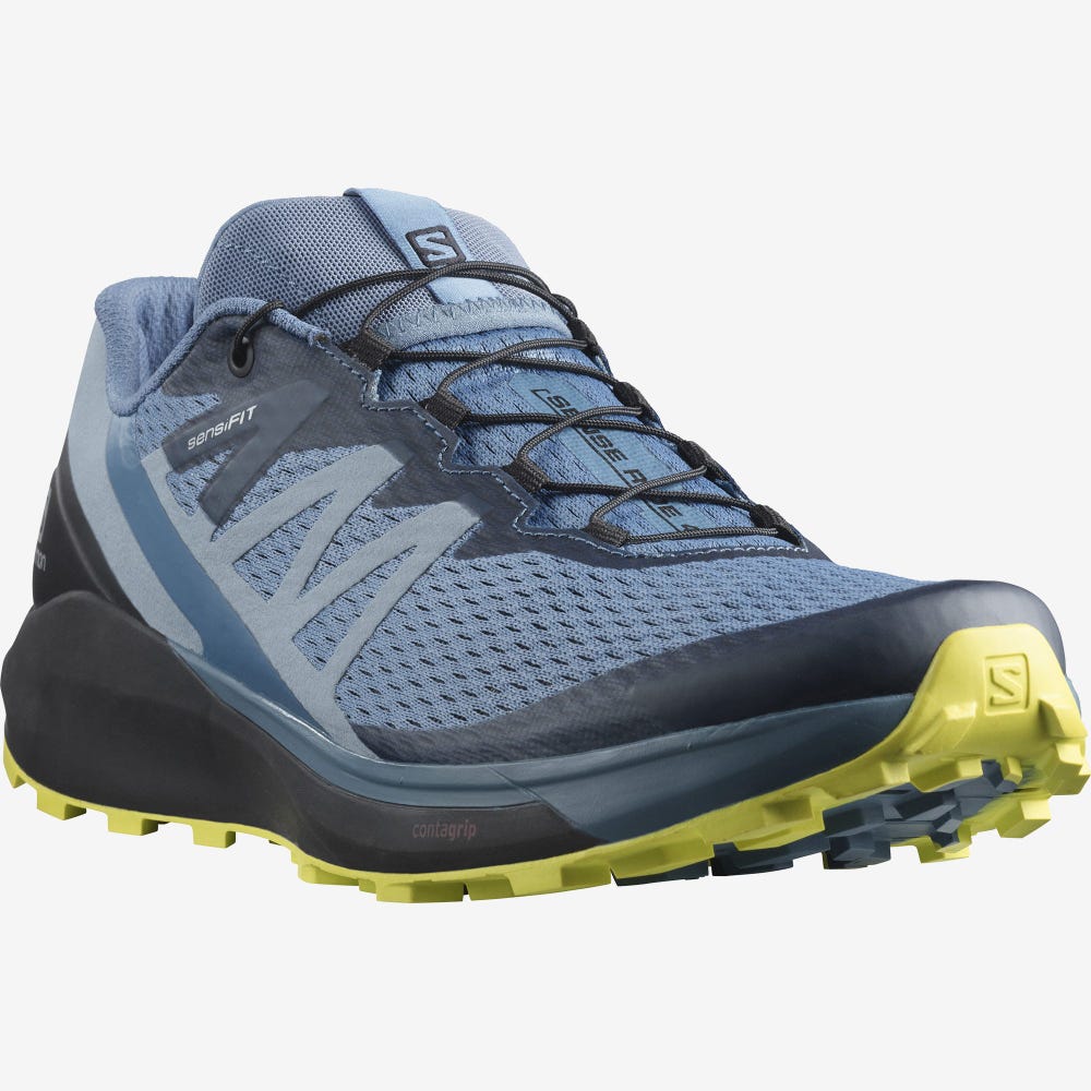 Men's Salomon SENSE RIDE 4 Trail Running Shoes Blue/Black | SA91654-384