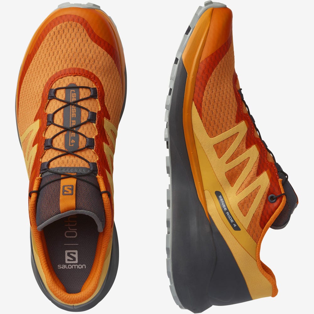 Men's Salomon SENSE RIDE 4 Trail Running Shoes Orange | SA98614-859