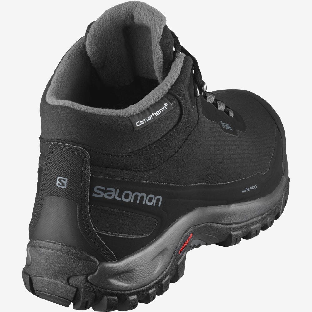 Men's Salomon SHELTER CLIMASALOMON™ WATERPROOF Winter Boots Black | SA41098-053