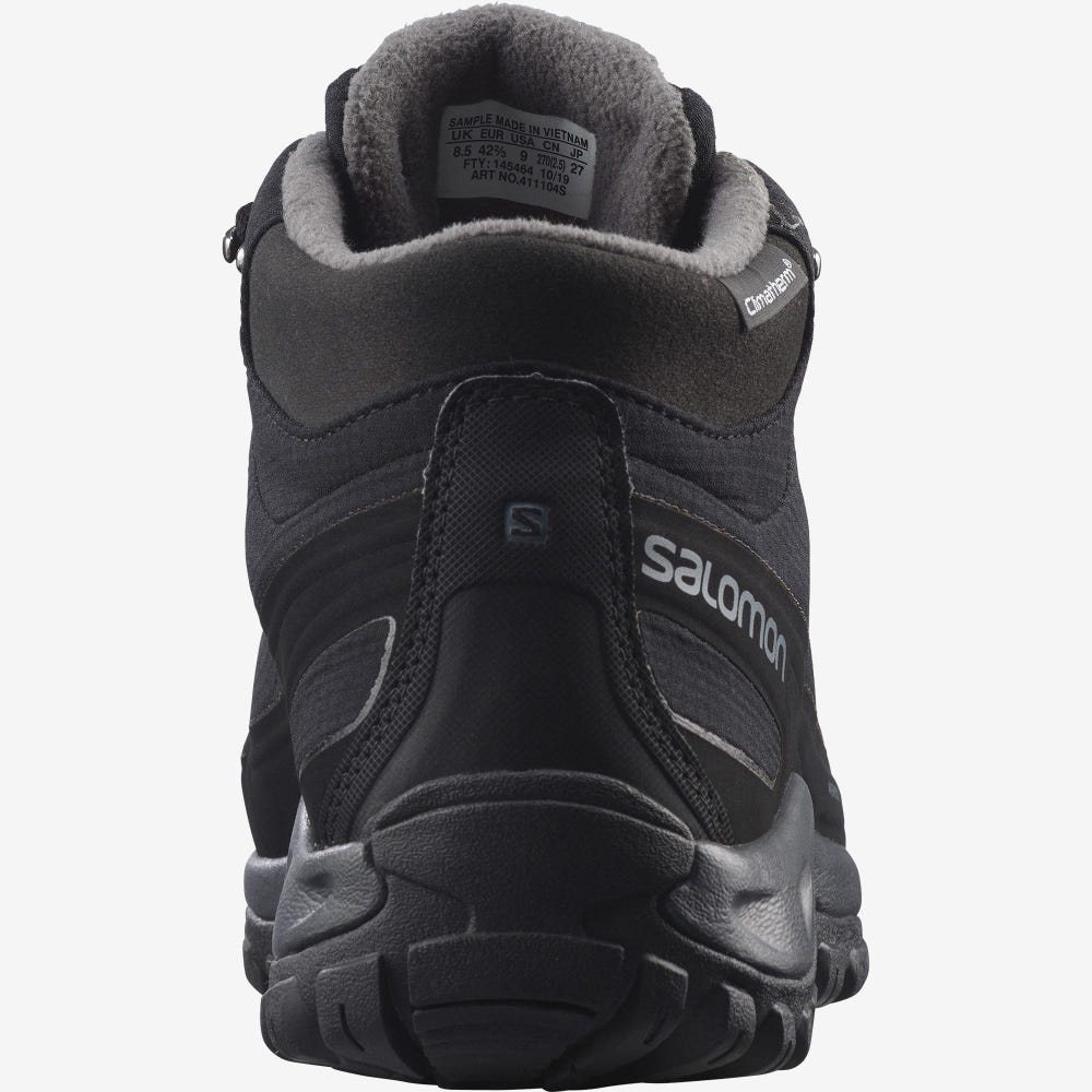 Men's Salomon SHELTER CLIMASALOMON™ WATERPROOF Winter Boots Black | SA41098-053