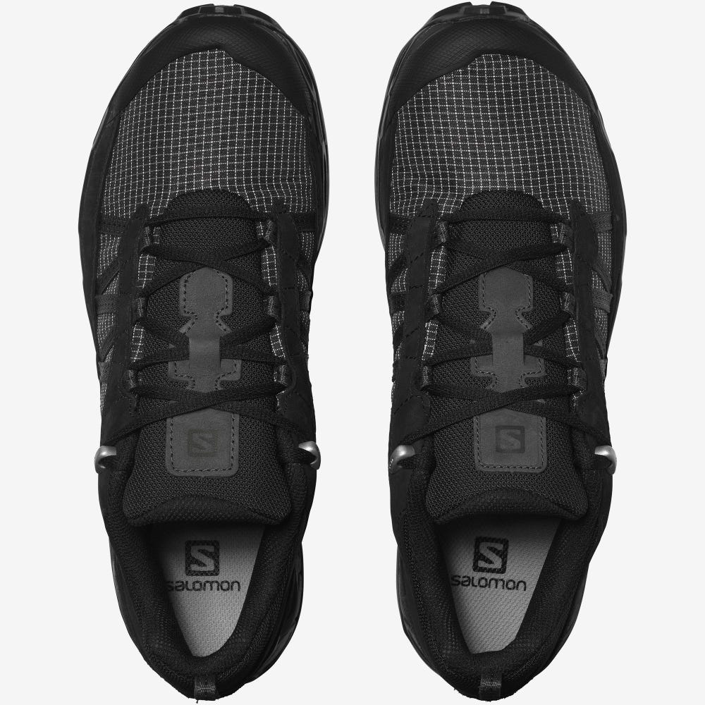 Men's Salomon SHELTER LOW LEATHER Sneakers Black | SA37954-792