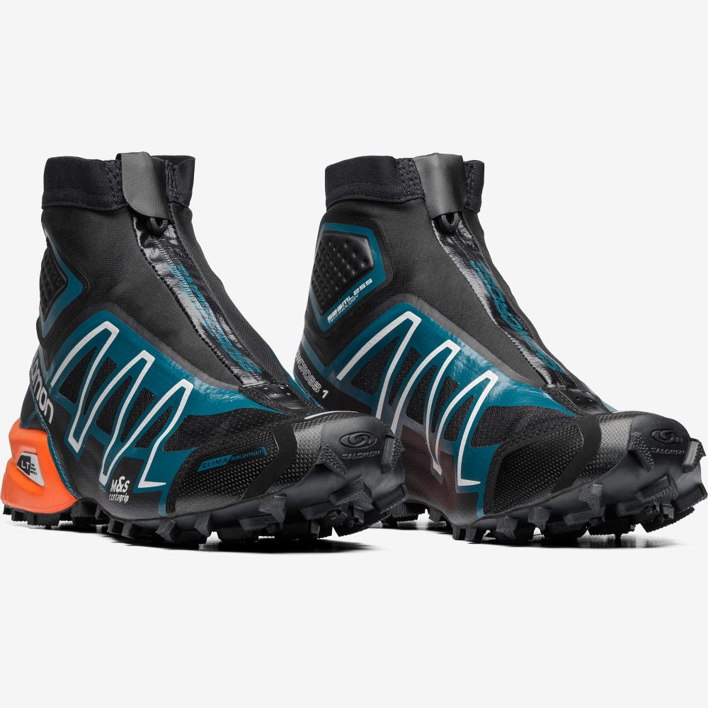 Men's Salomon SNOWCROSS ADVANCED Sneakers Black/Blue/Red Orange | SA85497-685