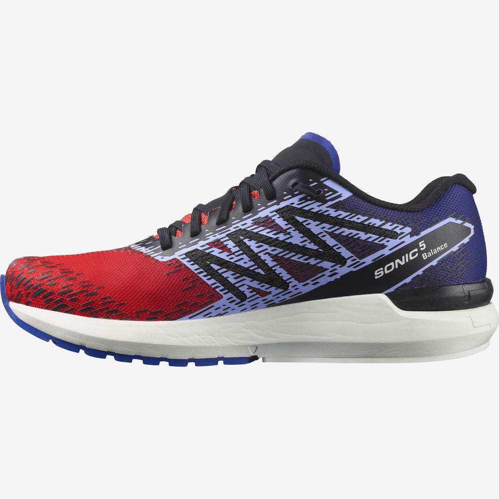 Men's Salomon SONIC 5 BALANCE Running Shoes Red/Blue/Black | SA03529-790