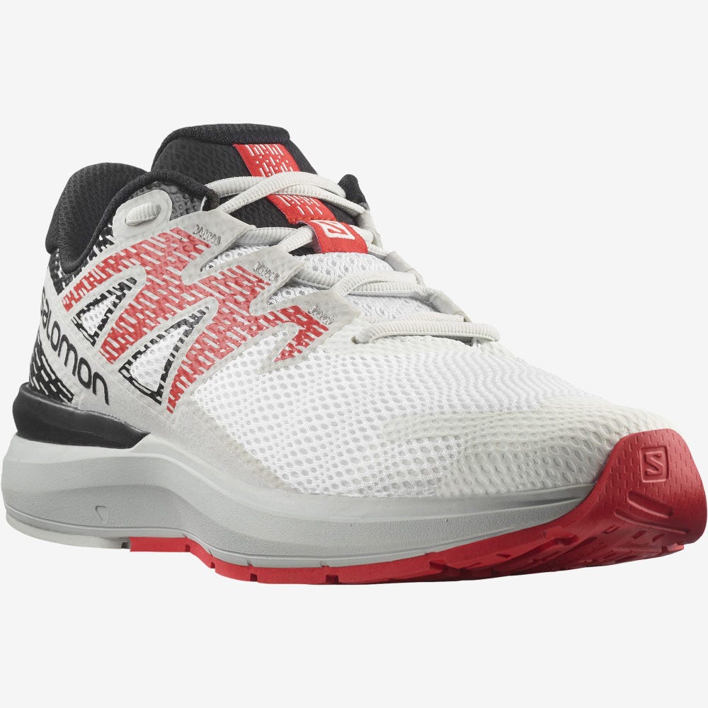 Men's Salomon SONIC 5 CONFIDENCE Running Shoes White/Black/Red | SA50821-651