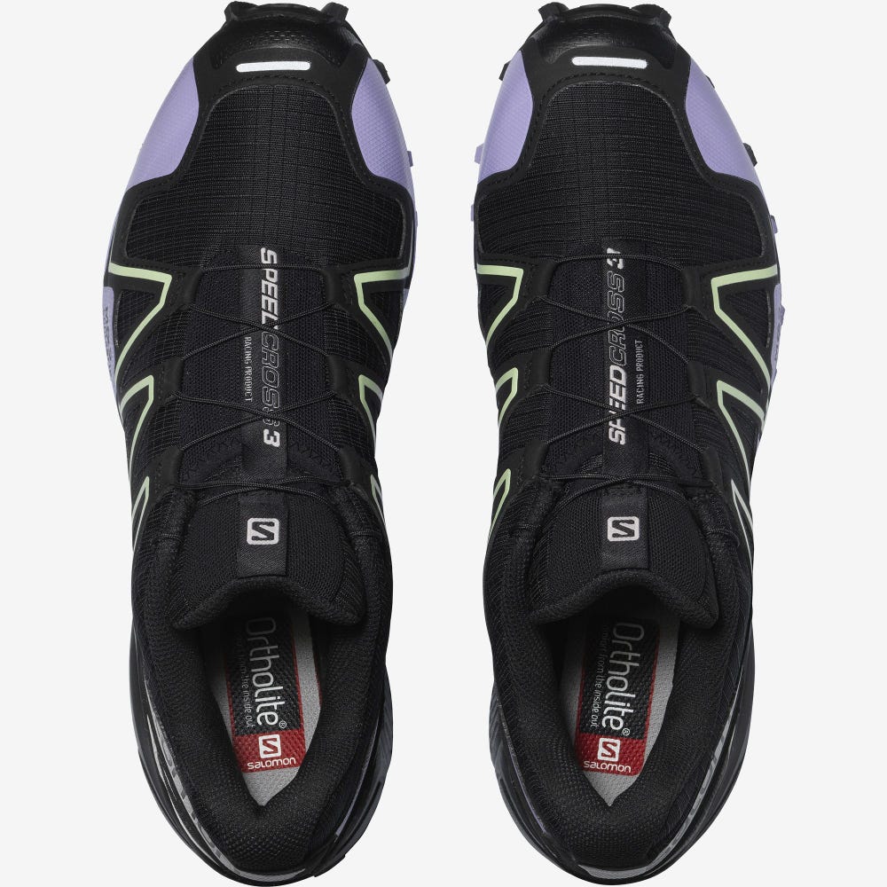 Men's Salomon SPEEDCROSS 3 Sneakers Black/Lavender/Green | SA14597-125