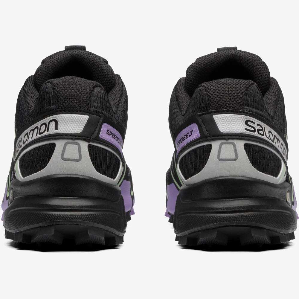 Men's Salomon SPEEDCROSS 3 Sneakers Black/Lavender/Green | SA14597-125