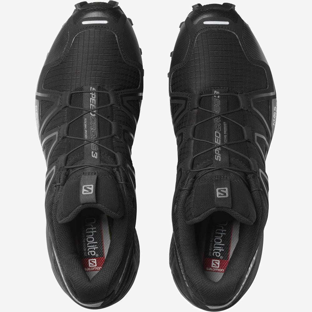 Men's Salomon SPEEDCROSS 3 Sneakers Black | SA49815-279