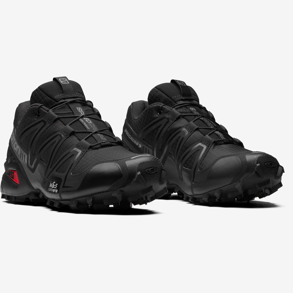 Men's Salomon SPEEDCROSS 3 Sneakers Black | SA49815-279