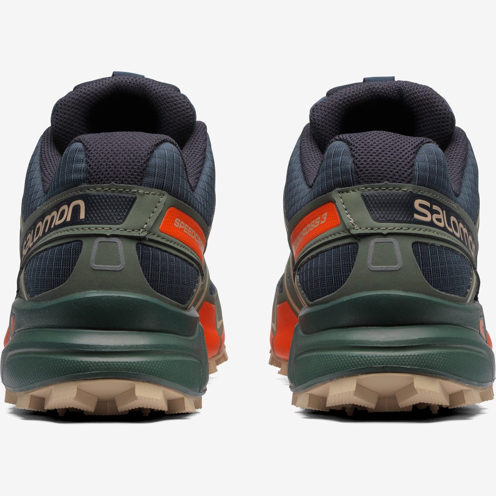 Men's Salomon SPEEDCROSS 3 Sneakers Indigo/Red Orange/Green | SA40381-321