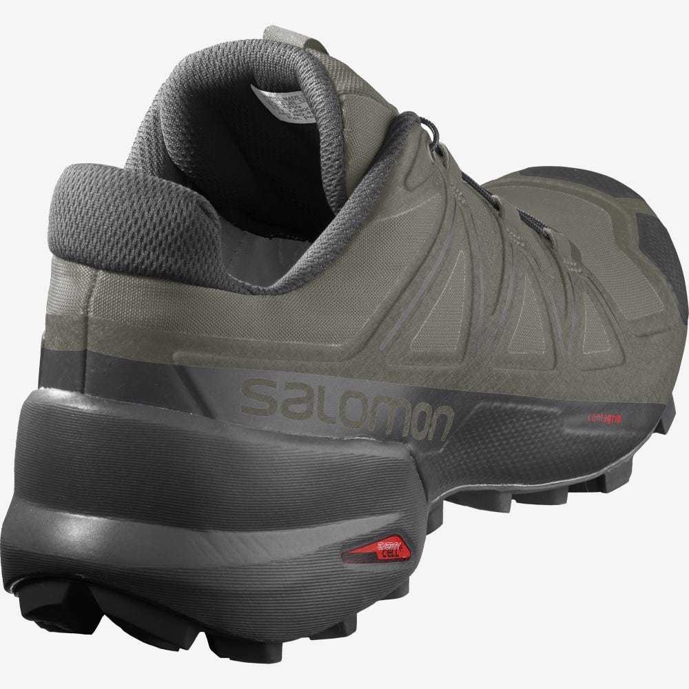 Men's Salomon SPEEDCROSS 5 Trail Running Shoes Olive/Black | SA59324-490