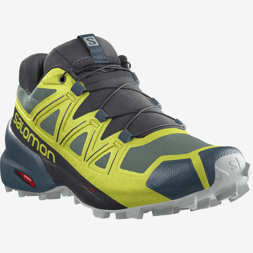 Men's Salomon SPEEDCROSS 5 Trail Running Shoes Green/Black | SA85962-179