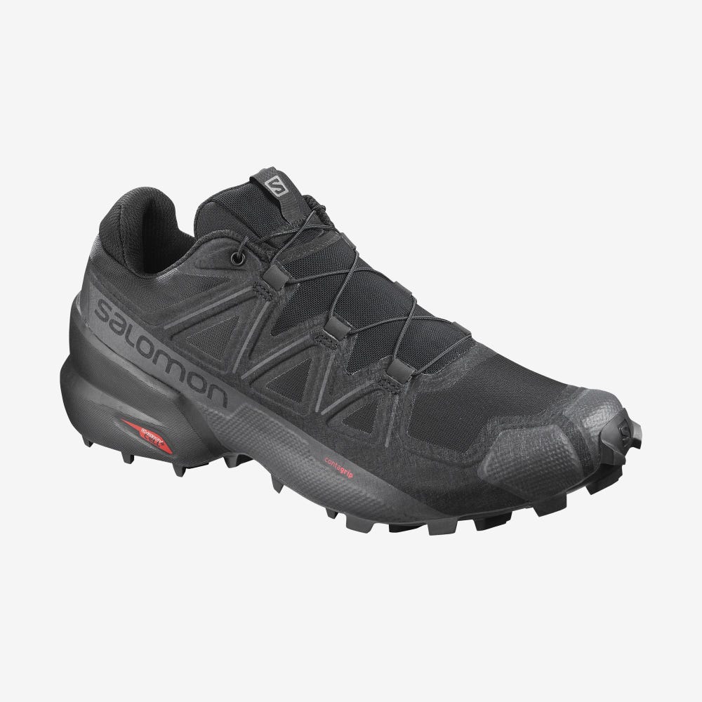 Men's Salomon SPEEDCROSS 5 WIDE Trail Running Shoes Black | SA51728-038