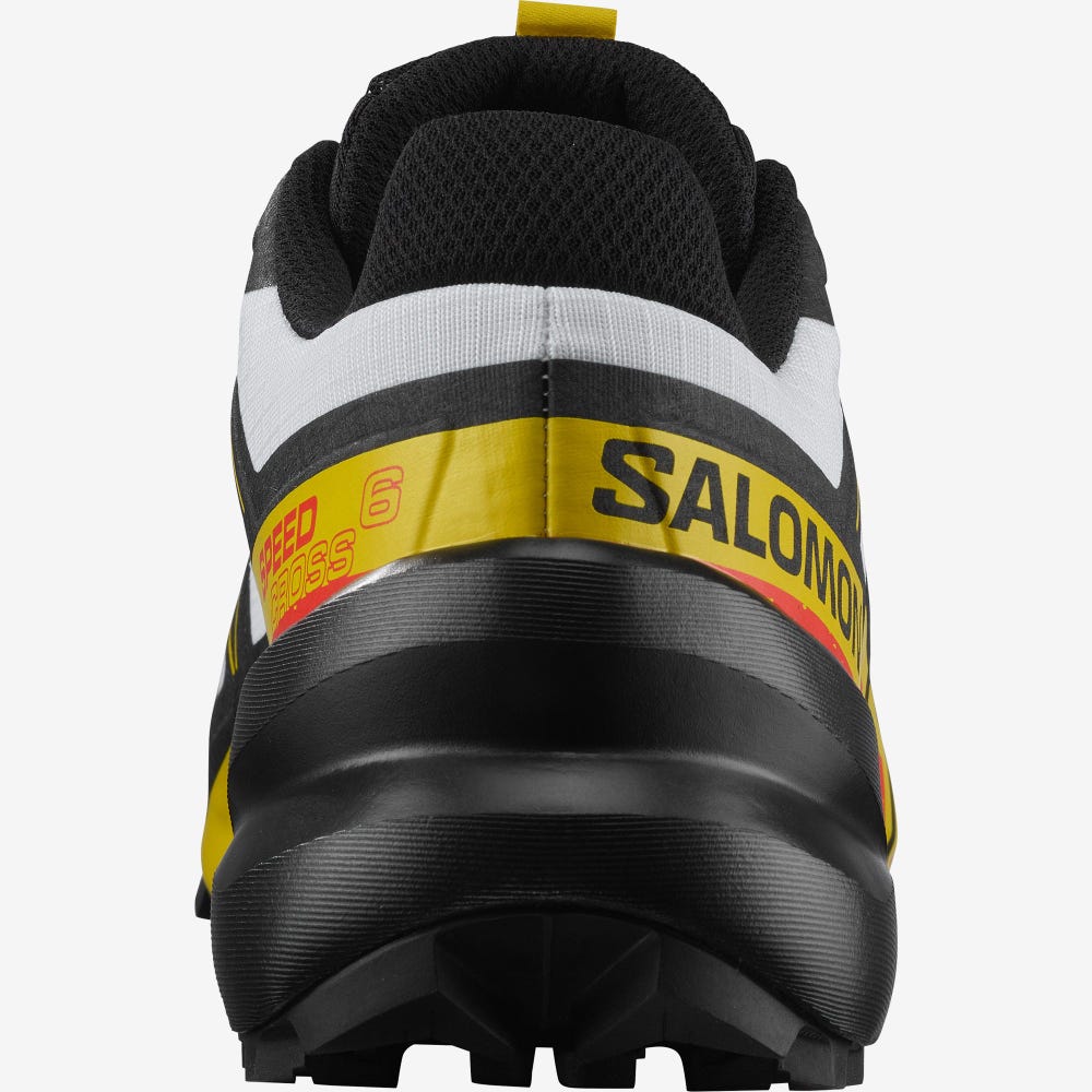 Men's Salomon SPEEDCROSS 6 Trail Running Shoes White/Black/Yellow | SA31072-748