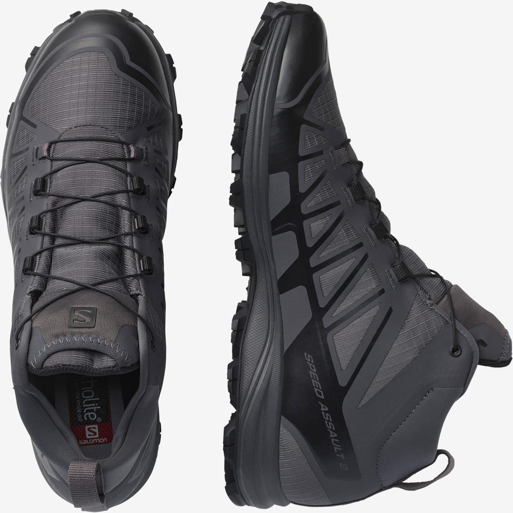 Men's Salomon SPEED ASSAULT 2 Tactical Boots Black | SA49218-847