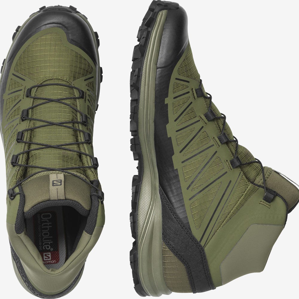 Men's Salomon SPEED ASSAULT Tactical Boots Olive/Black | SA35268-930