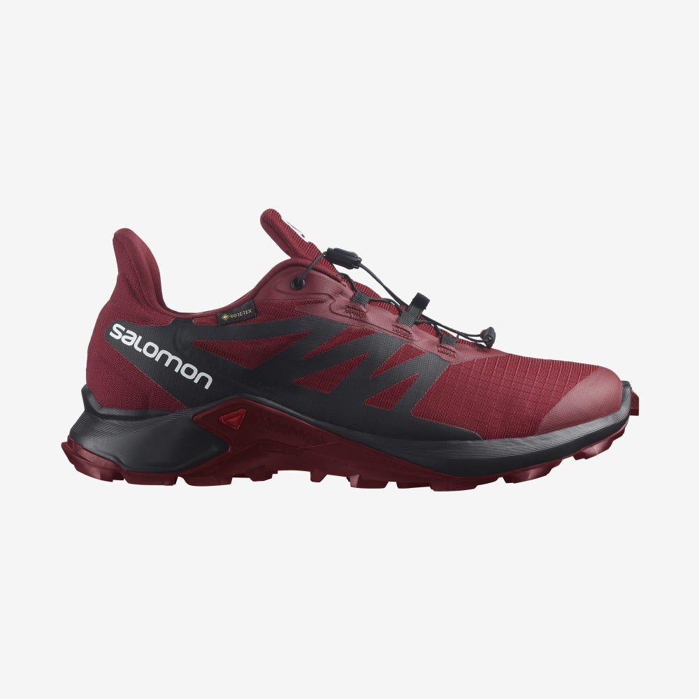 Men\'s Salomon SUPERCROSS 3 GORE-TEX Trail Running Shoes Red/White/Black | SA06981-970