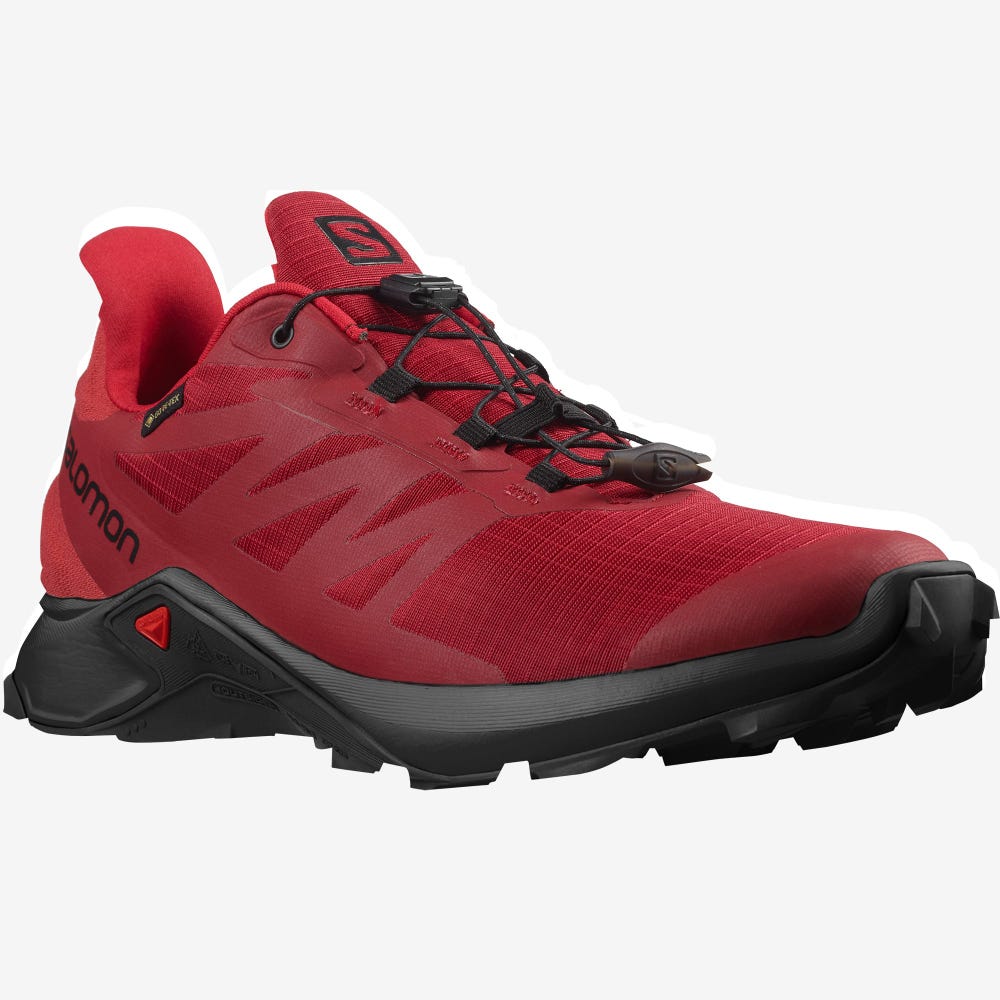 Men's Salomon SUPERCROSS 3 GORE-TEX Trail Running Shoes Red/White/Red | SA61780-718