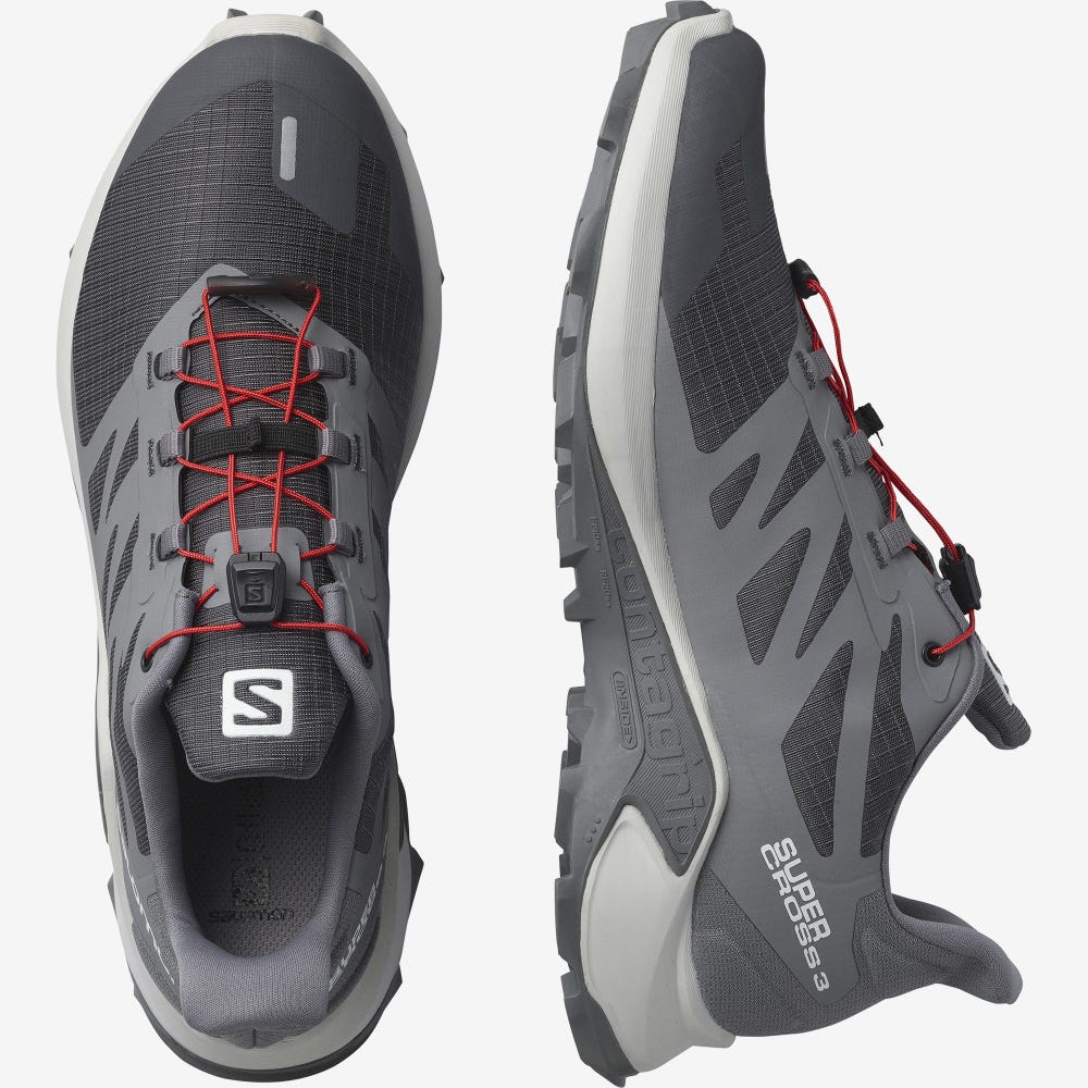 Men's Salomon SUPERCROSS 3 Trail Running Shoes Grey | SA18074-084