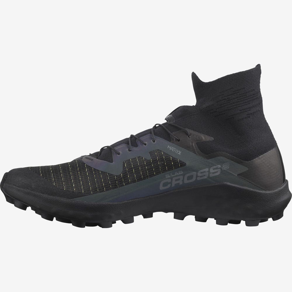 Men's Salomon S/LAB CROSS 2 Trail Running Shoes Black | SA41398-281