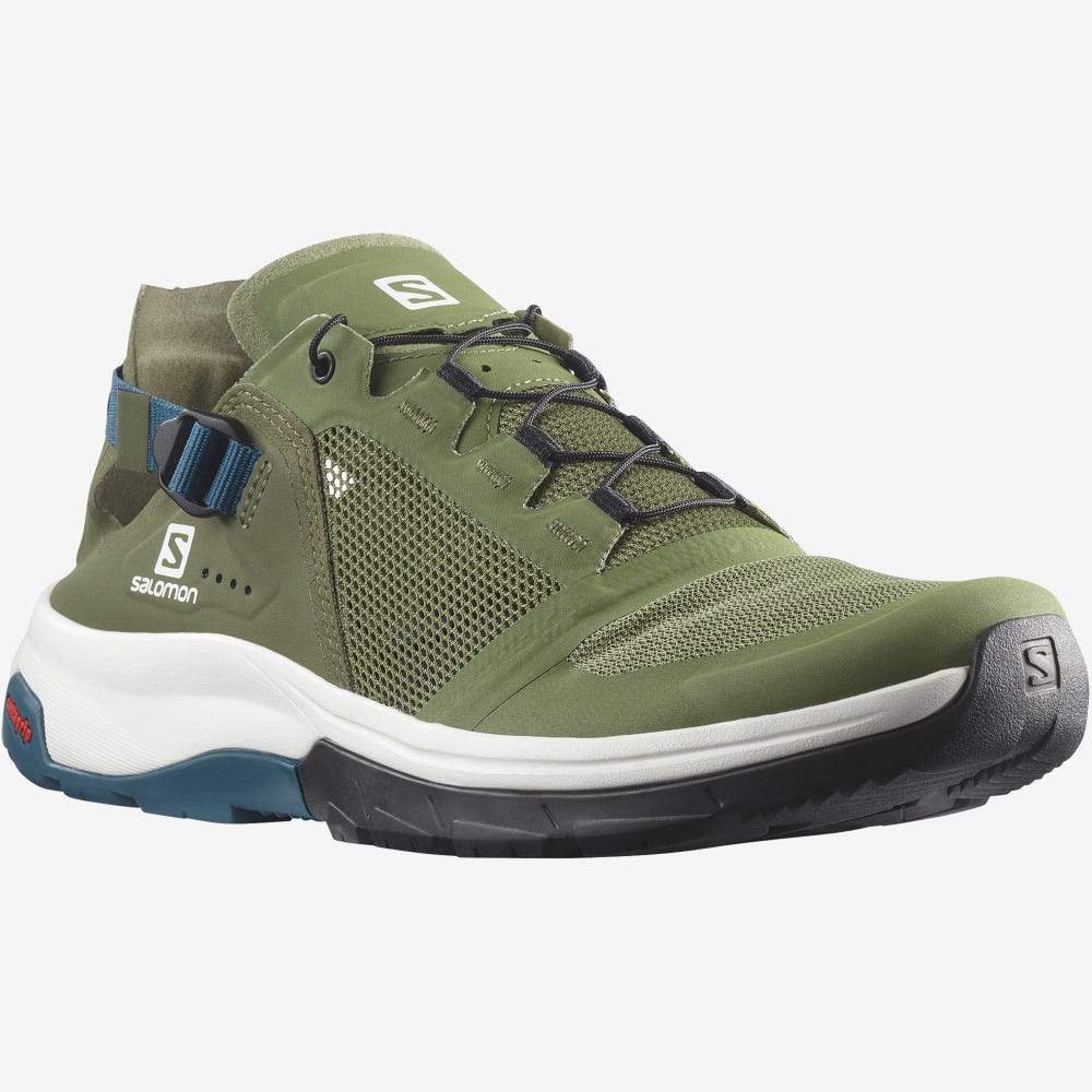 Men's Salomon TECH AMPHIB 4 Hiking Shoes Olive/Blue | SA43817-712