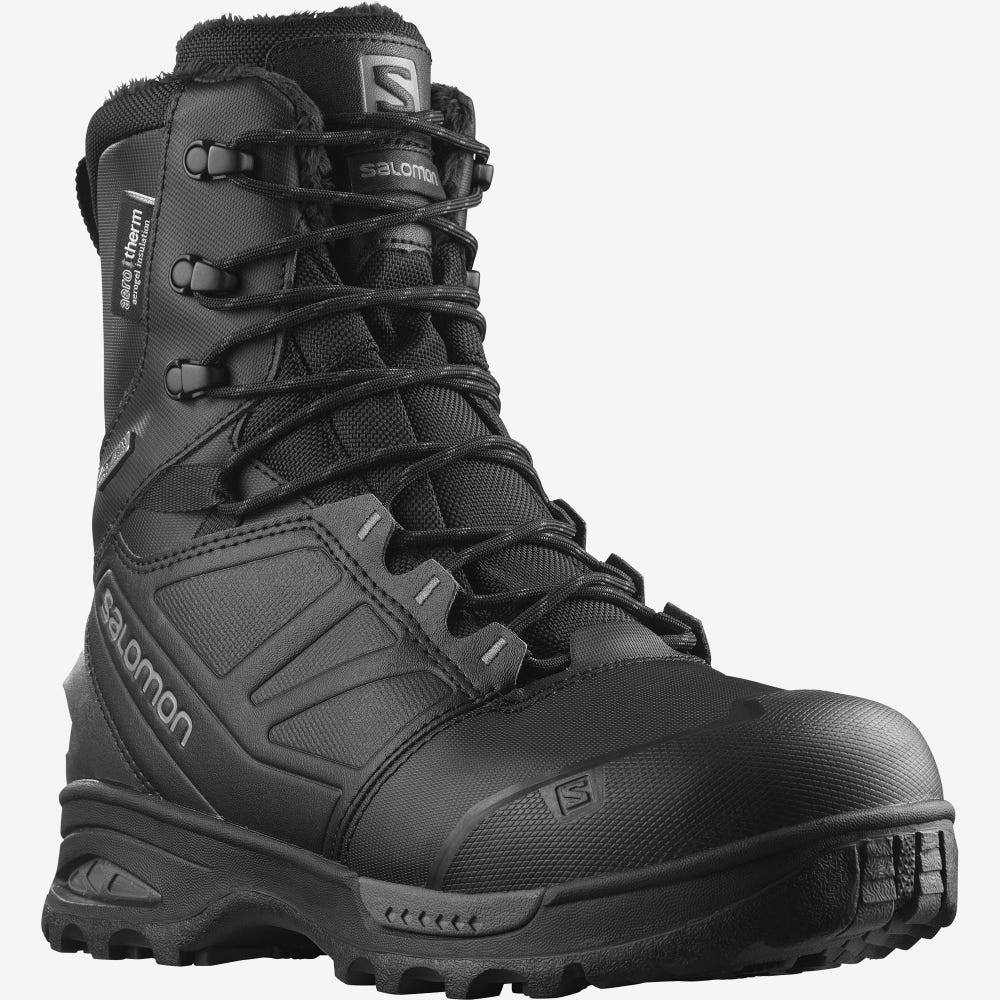 Men's Salomon TOUNDRA PRO CLIMASALOMON™ WATERPROOF Winter Boots Black | SA49321-417