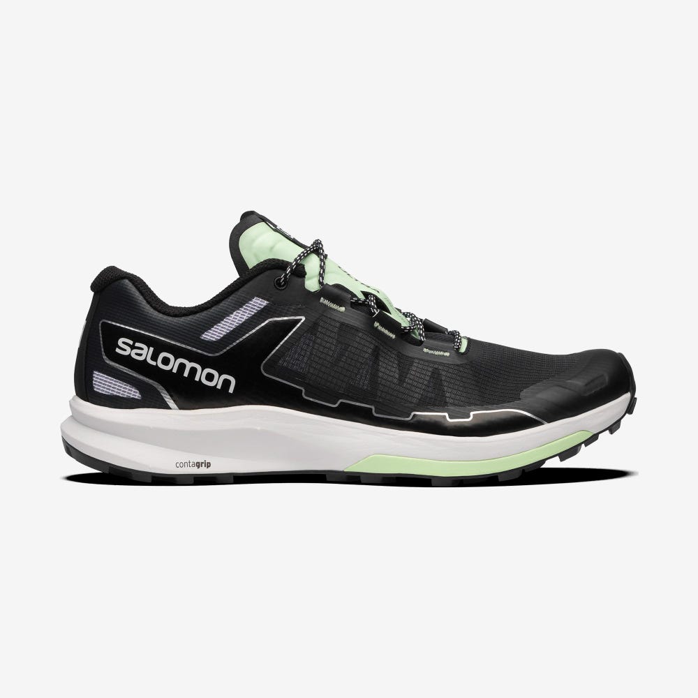 Men\'s Salomon ULTRA RAID Sneakers Black/White/Green | SA61890-842