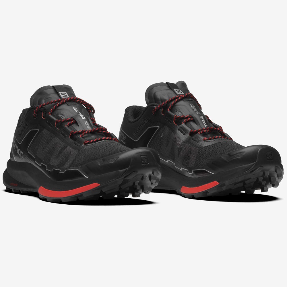 Men's Salomon ULTRA RAID Sneakers Black/Red/Silver Metal | SA94167-406