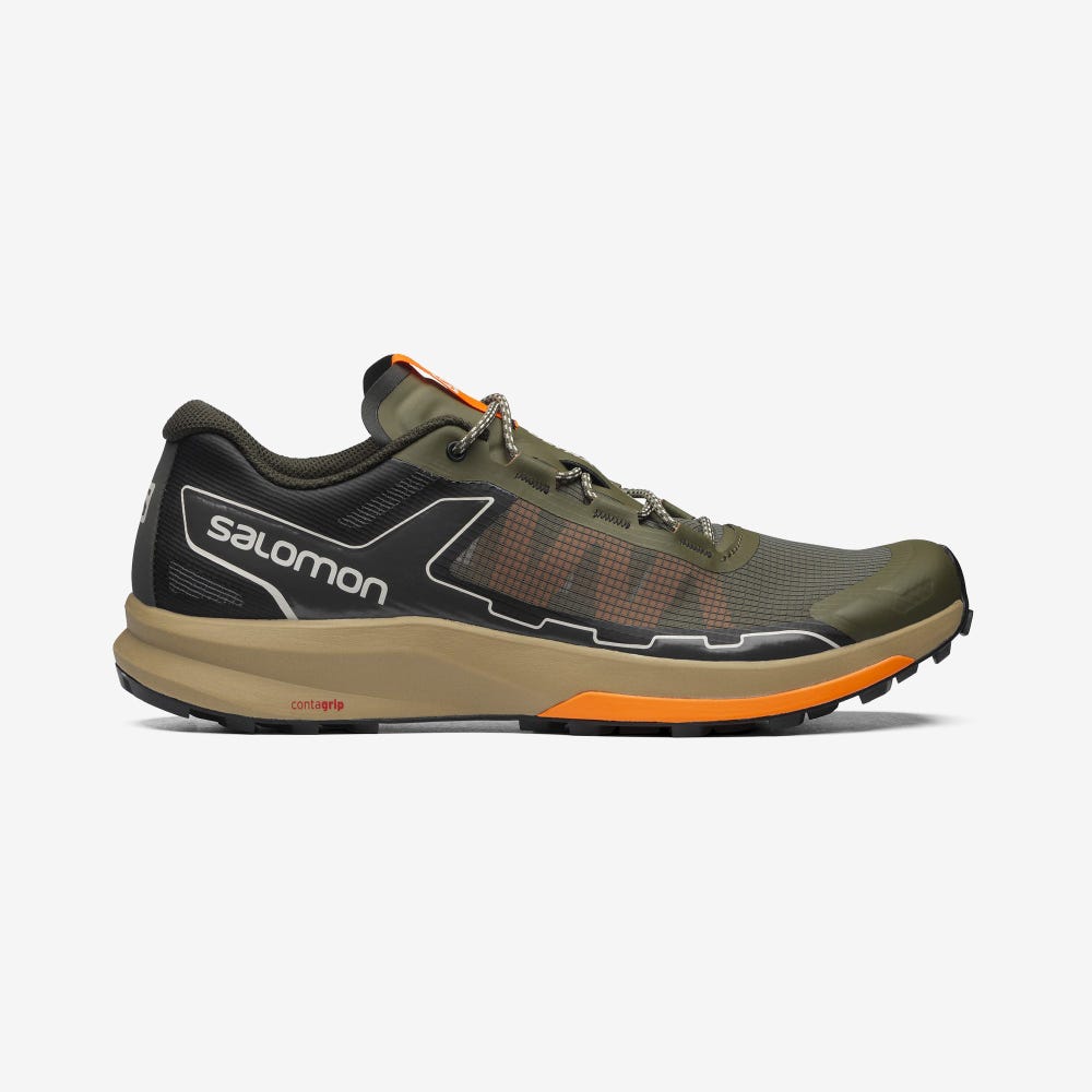 Men\'s Salomon ULTRA RAID Sneakers Olive/Deep Green | SA82174-792