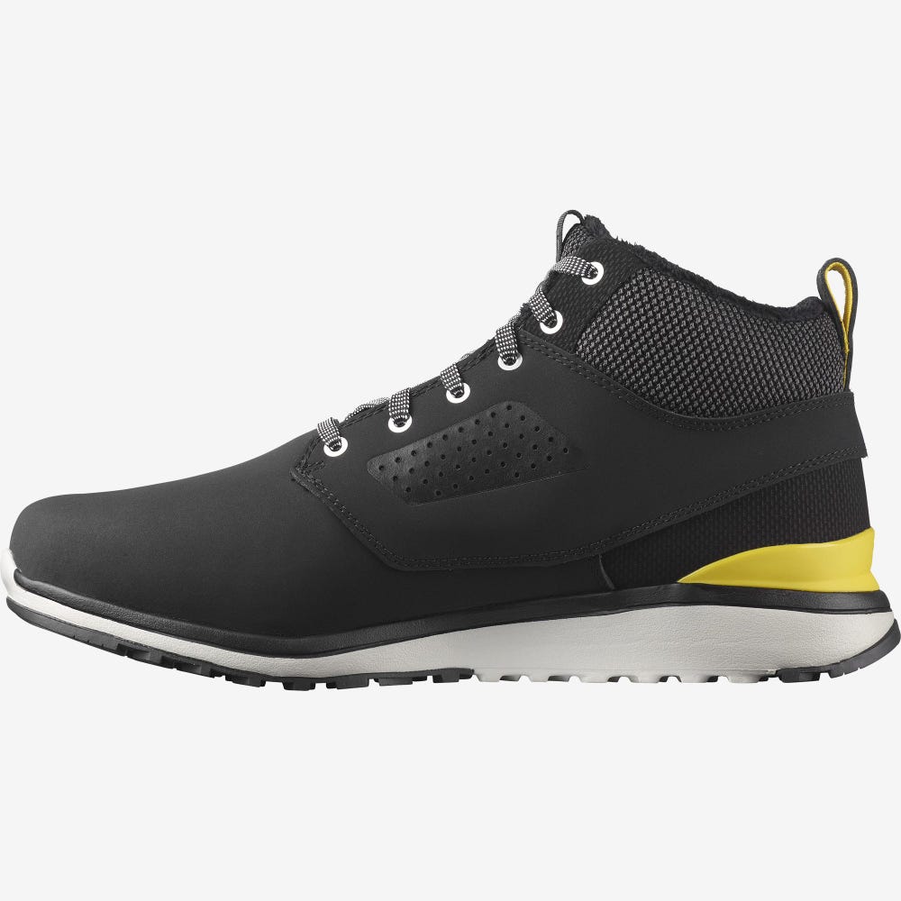 Men's Salomon UTILITY FREEZE CLIMASALOMON™ WATERPROOF Winter Boots Black/Yellow | SA32145-769