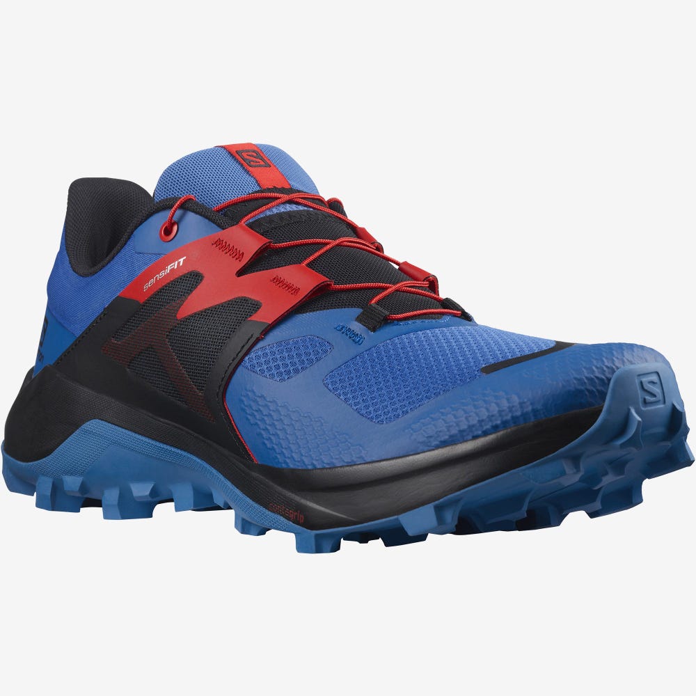 Men's Salomon WILDCROSS 2 Trail Running Shoes Blue/Black | SA06574-036