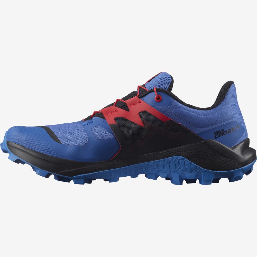 Men's Salomon WILDCROSS 2 Trail Running Shoes Blue/Black | SA06574-036