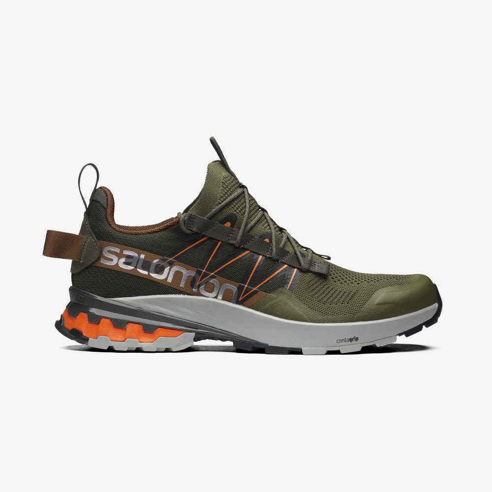 Men\'s Salomon XA COVER Sneakers Olive/Orange | SA63748-102