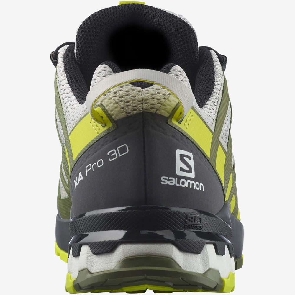 Men's Salomon XA PRO 3D v8 Trail Running Shoes Grey/Green | SA58139-534