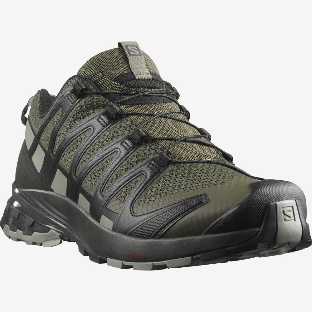 Men's Salomon XA PRO 3D v8 Trail Running Shoes Olive/Grey | SA69201-301