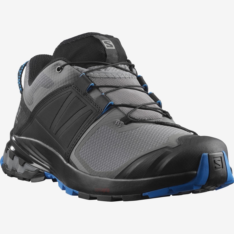 Men's Salomon XA WILD Hiking Shoes Grey/Black/Blue | SA12647-051