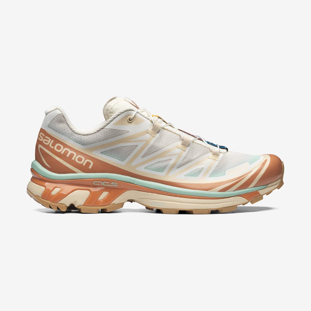 Men\'s Salomon XT-6 SKYLINE Sneakers Beige/Orange | SA93782-082