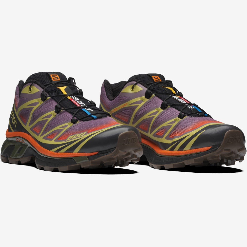 Men's Salomon XT-6 SKYLINE Sneakers Green/Orange | SA02976-160