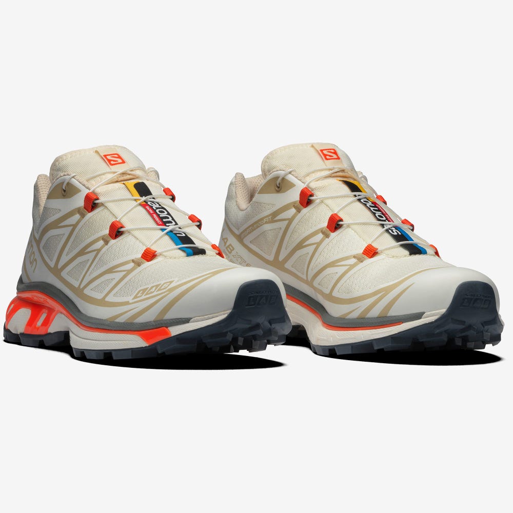 Men's Salomon XT-6 Sneakers Beige/Brown/Red Orange | SA76932-920