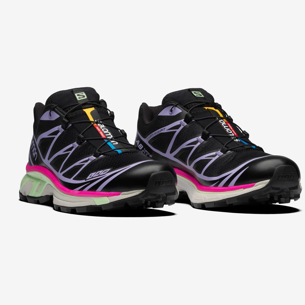 Men's Salomon XT-6 Sneakers Black/Lavender | SA81596-798